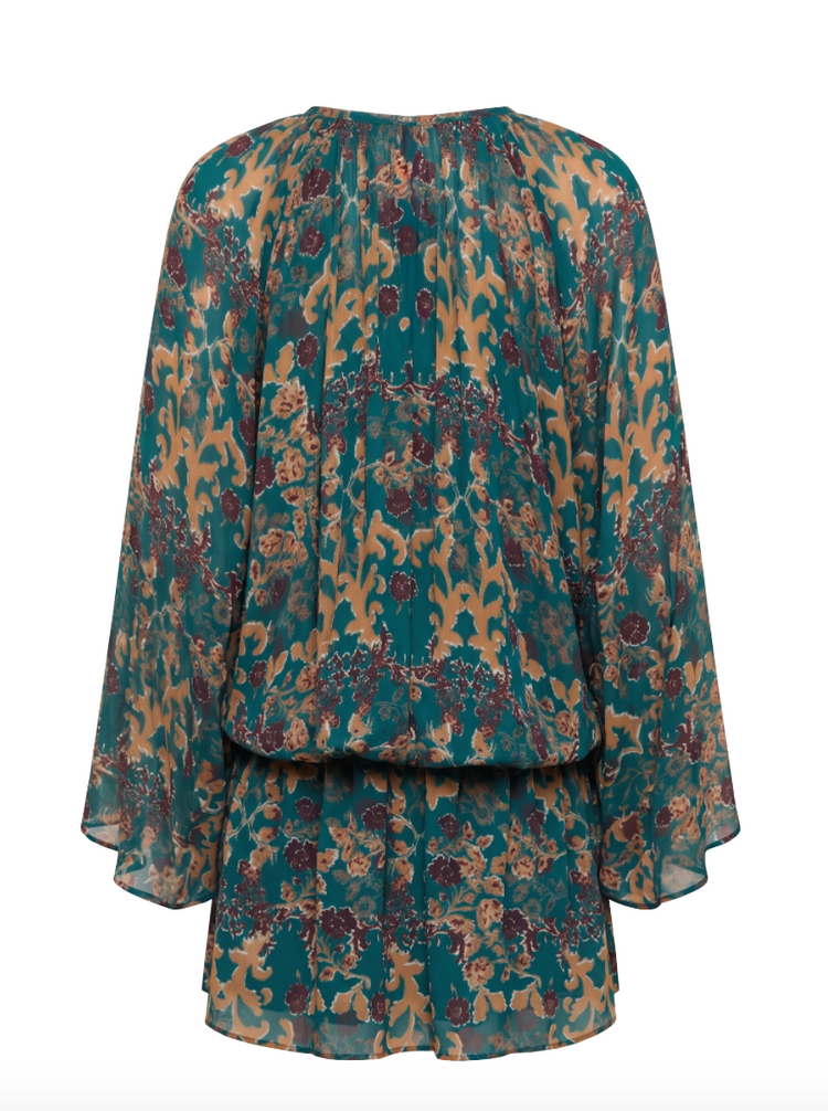 
                  
                    VESTIDO FLORES TURQUESA
                  
                