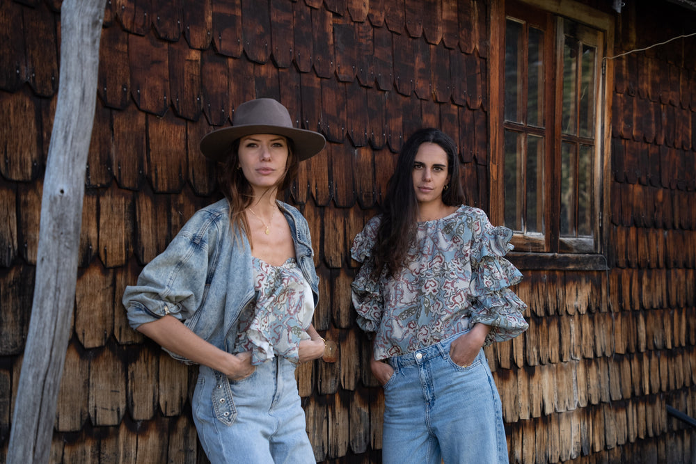 Blusa Rumbera Flores Celeste