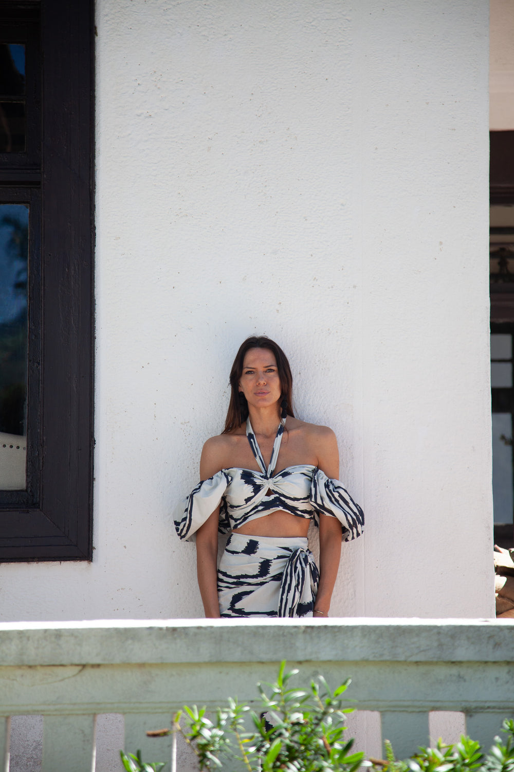 Top manga globo étnico crudo