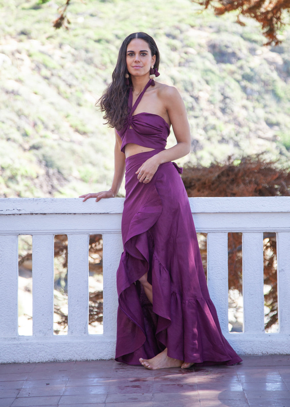 Falda lino vuelos bugambilia