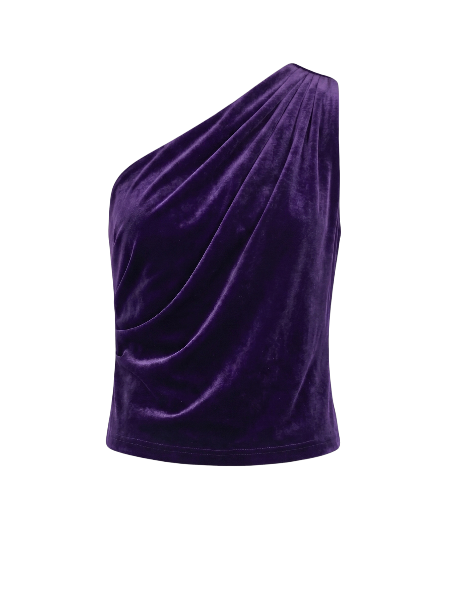 
                  
                    TOP UN HOMBRO TERCIOPELO MORADO
                  
                