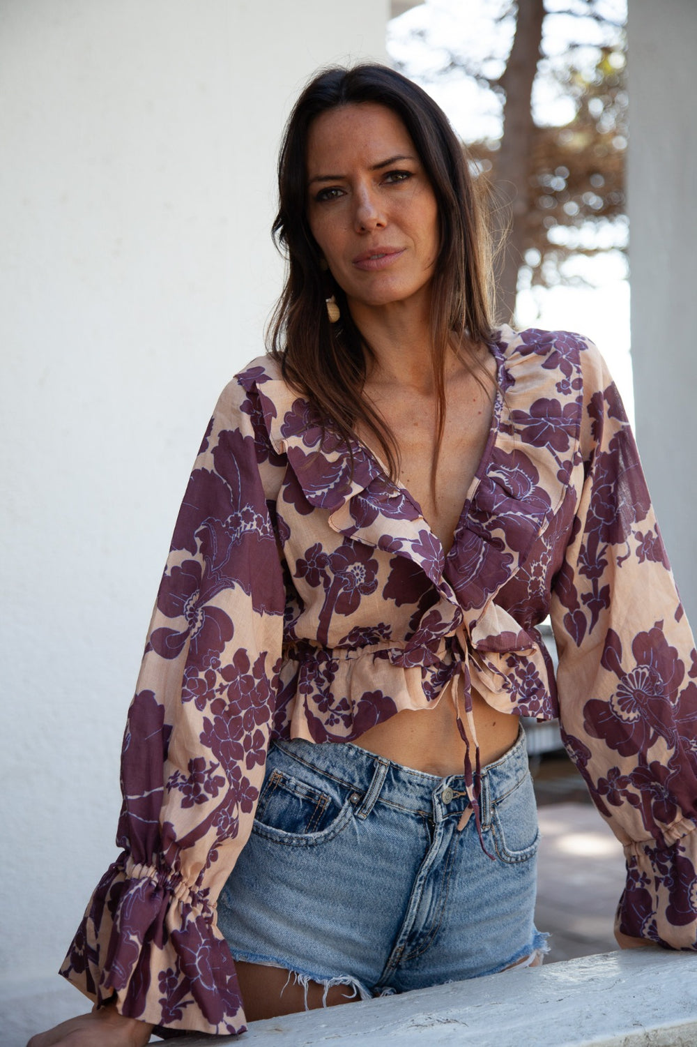 Blusa pasley café lila