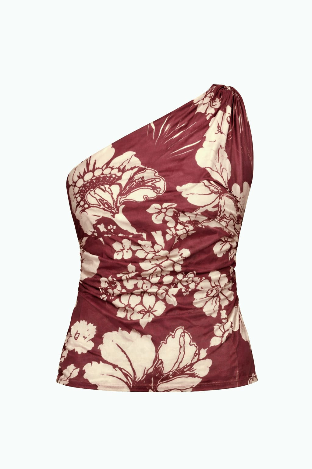 
                  
                    Top un hombro pasley flores rojo
                  
                